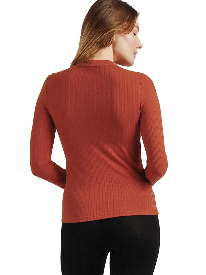 Top manches longues col montant Perkins Orange