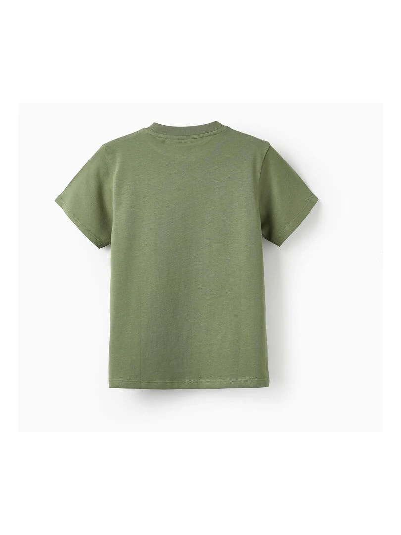 T shirt en coton pour garçon 'Being Green' manches courtes Vert