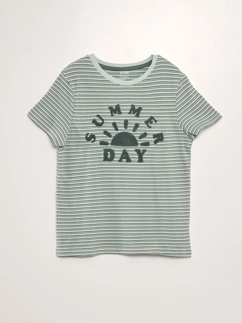 T shirt en maille piquée Vert soleil