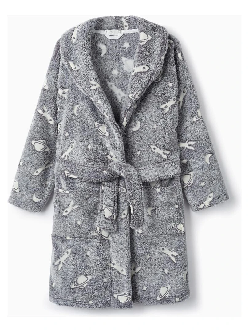 Robe de chambre en corail pour garçon 'Espace' OUT OF THIS WORLD Gris clair
