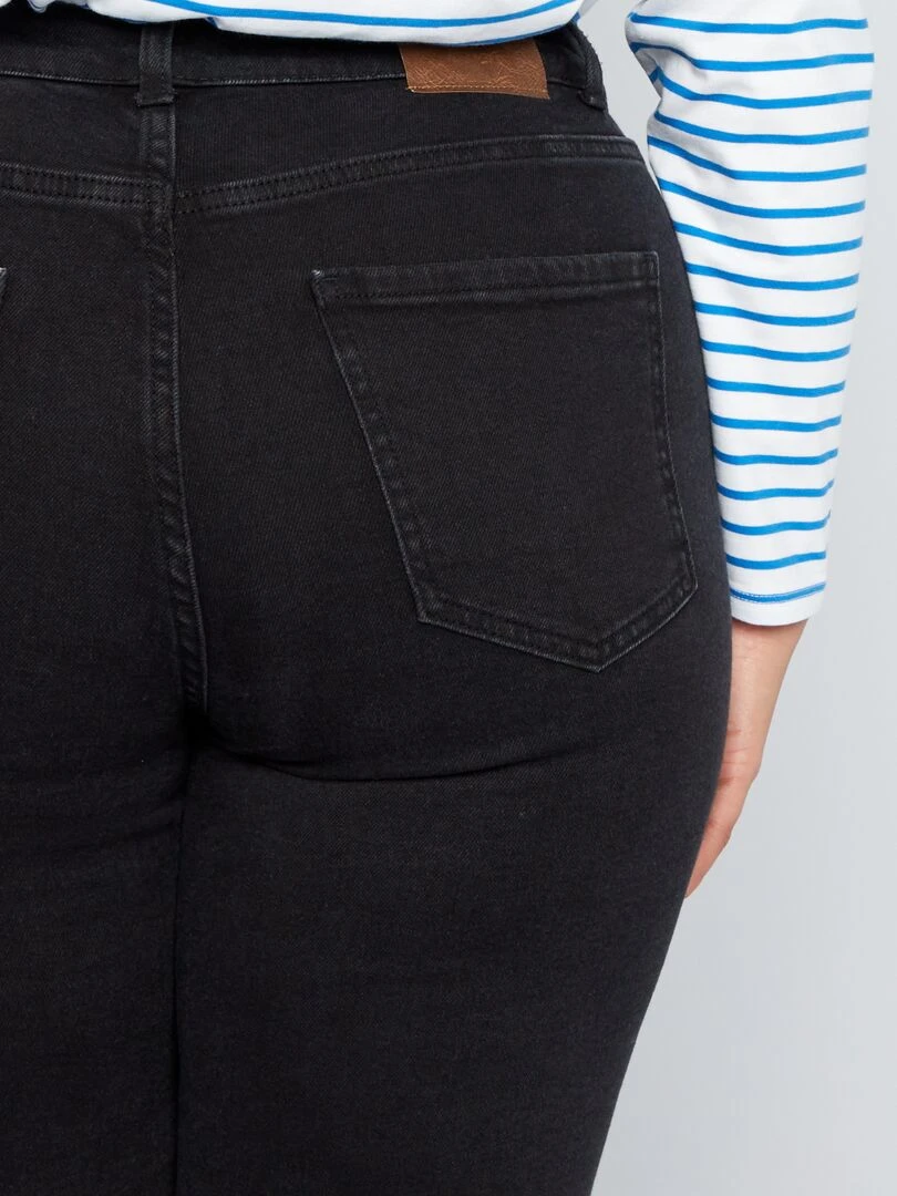 Jean droit avec abrasions   L30   Noir