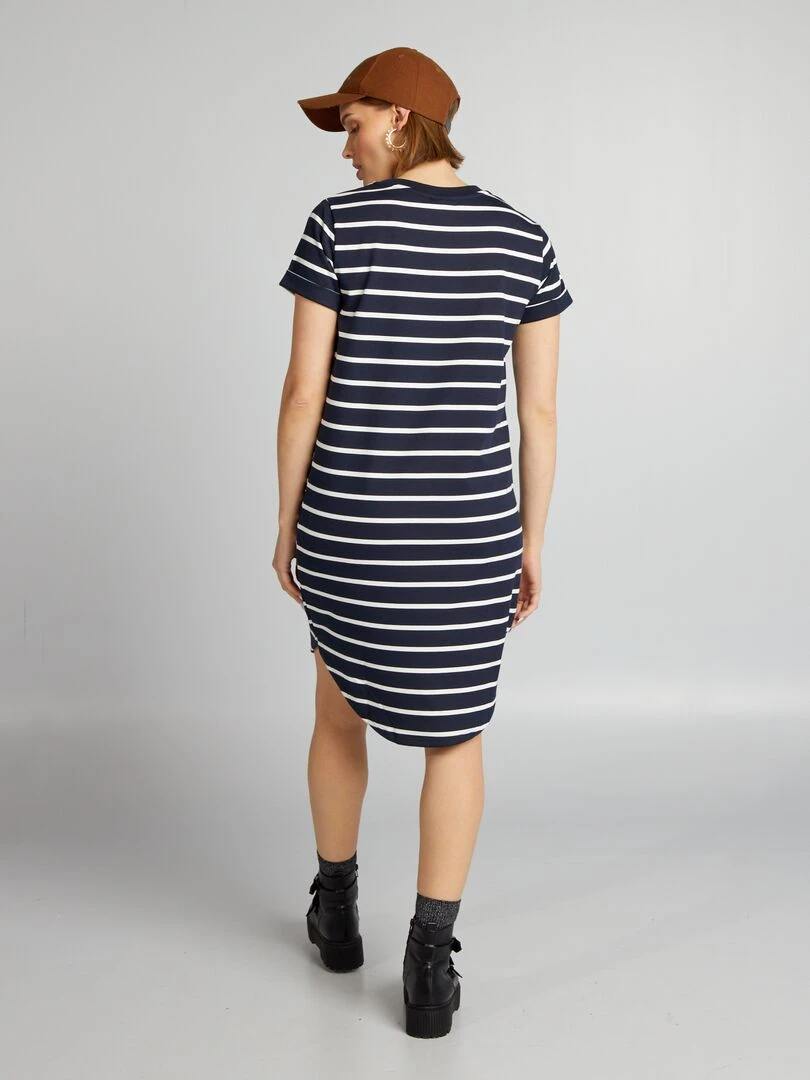 Robe sweat rayée 'JDY'   Marine/blanc
