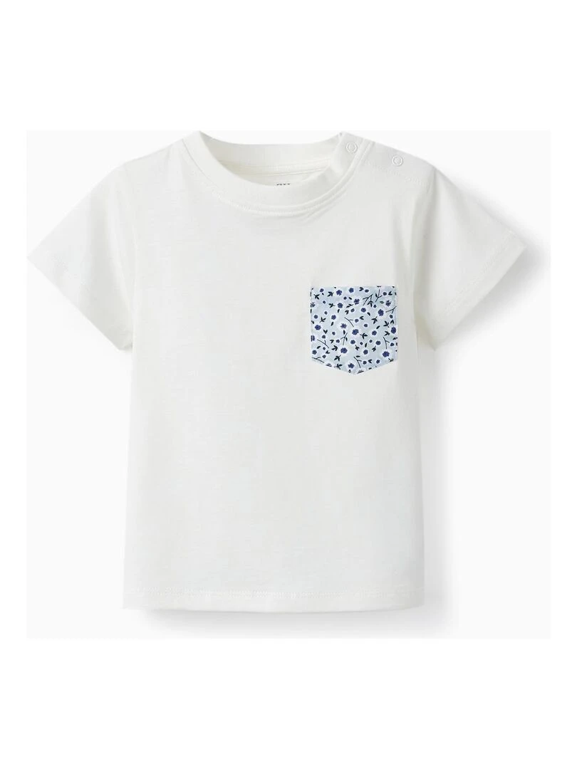T shirt en coton pour bébé garçon manches courtes CÉRÉMONIE Blanc