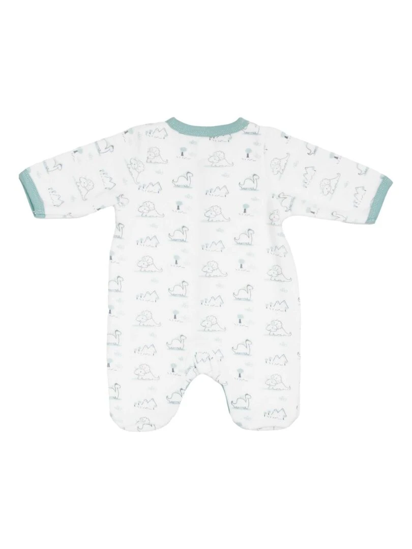 Pyjama bébé o uverture devant motif Dino   Bleu