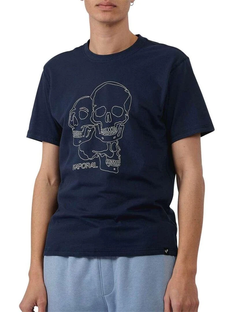 KAPORAL T shirt coton col rond Bleu marine