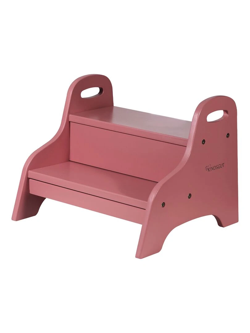 Marchepied enfant en bois Rose rouge