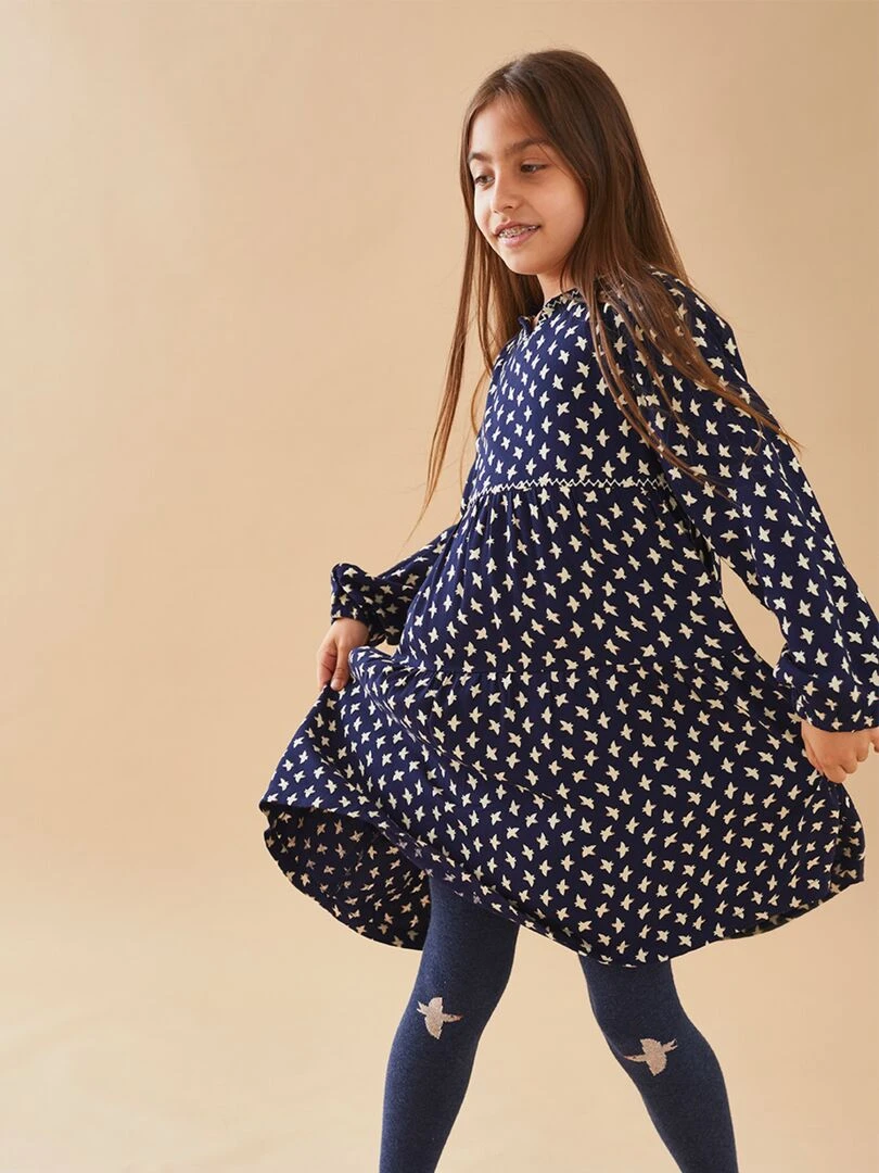 Robe à imprimés oiseaux Noukie's Bleu