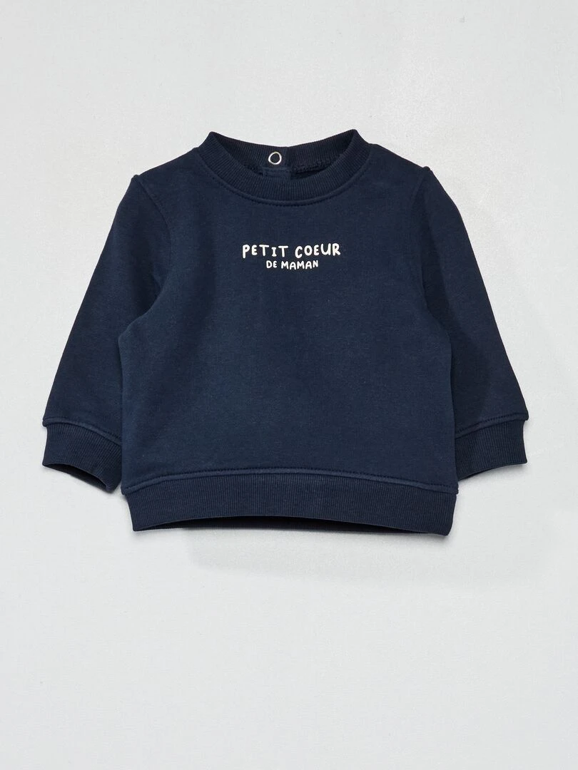 Sweat en molleton fin Bleu marine