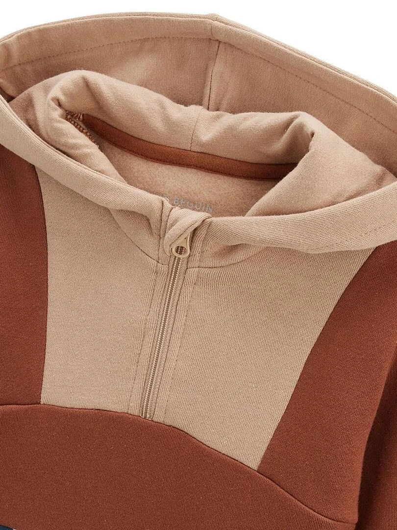 Sweat shirt à capuche enfant en molleton Wally   Camel
