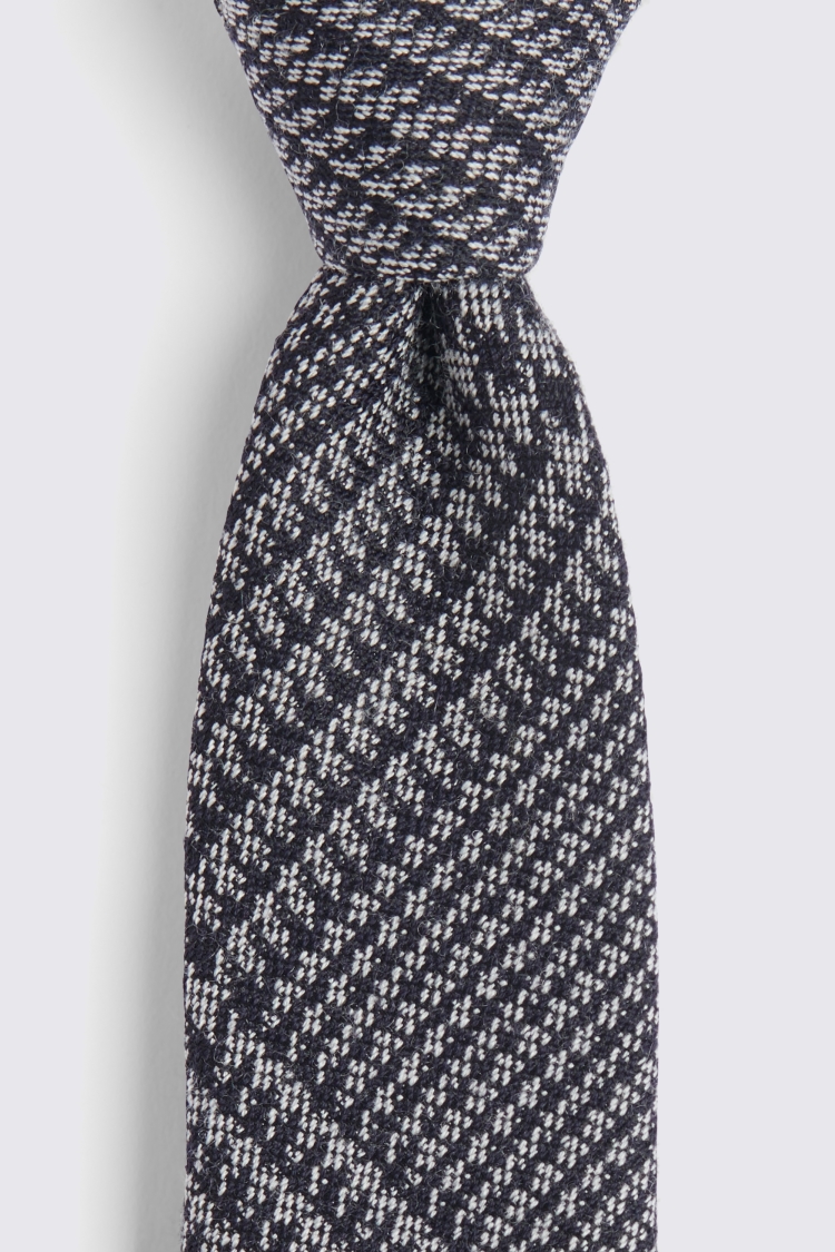 Navy & Grey Oversized Prince of Wales Check Tie Buy Online at Moss
