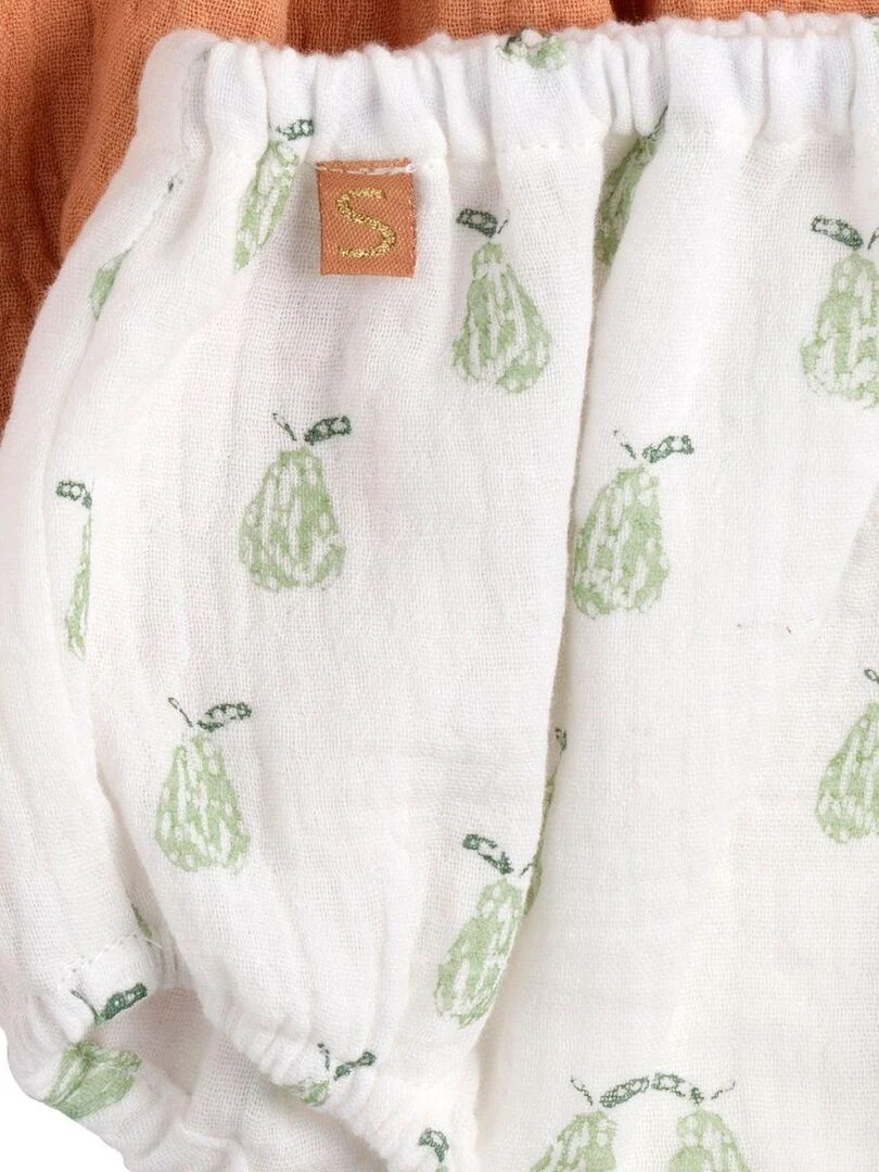 Culotte bloomer Bébé en coton lot de 2   SAUTHON   Blanc Orange