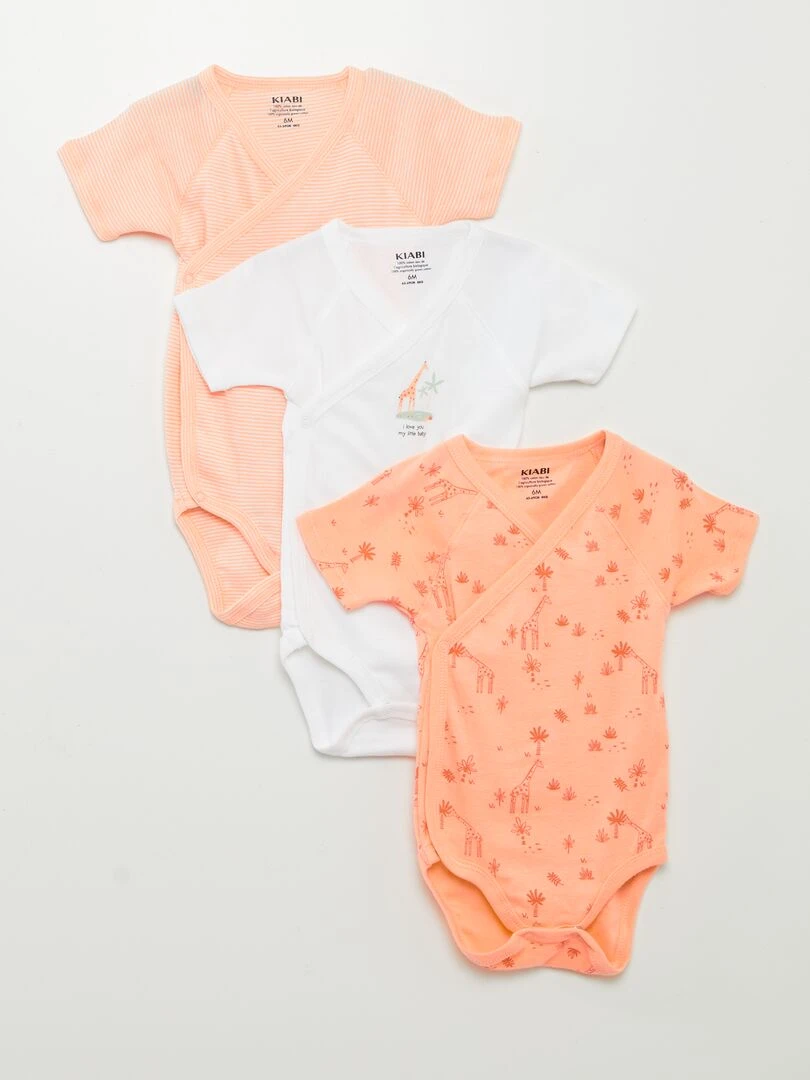 Lot de 3 bodies fantaisie Orange