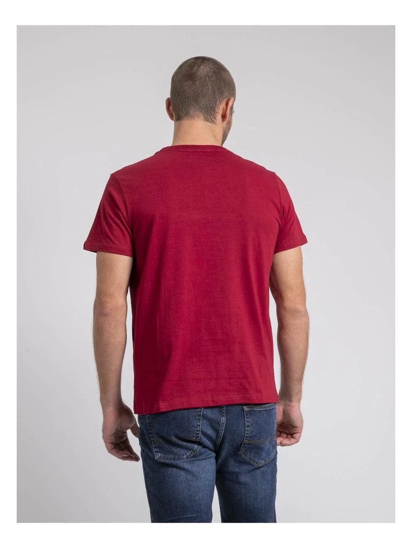 T shirt col rond pur coton JOULIO Bordeaux