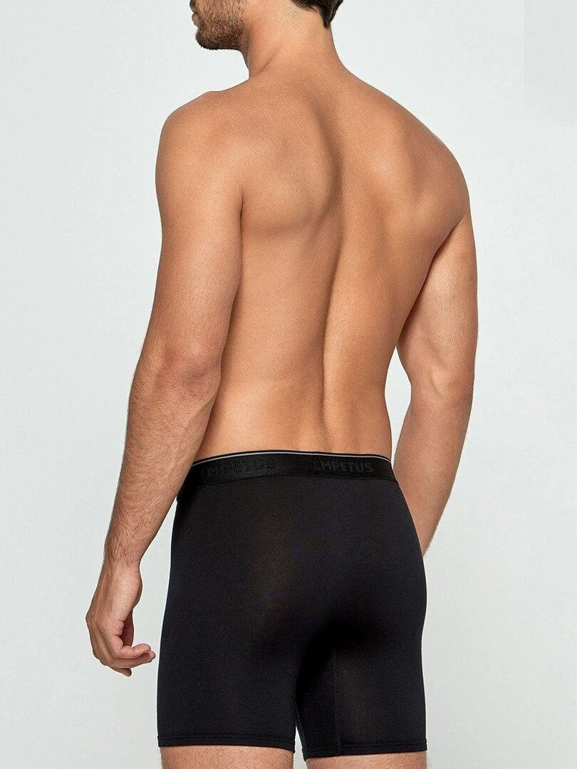 Boxer long en fibre lyocell Travel   Noir