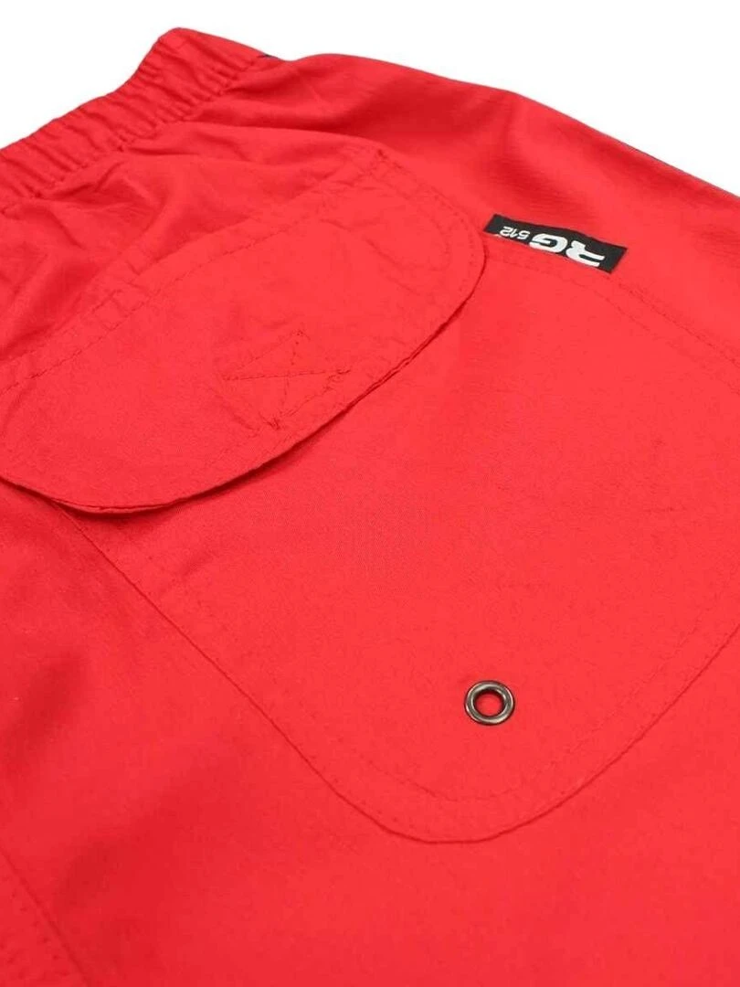 RG512   Short De Bain homme imprimé logo   Rouge