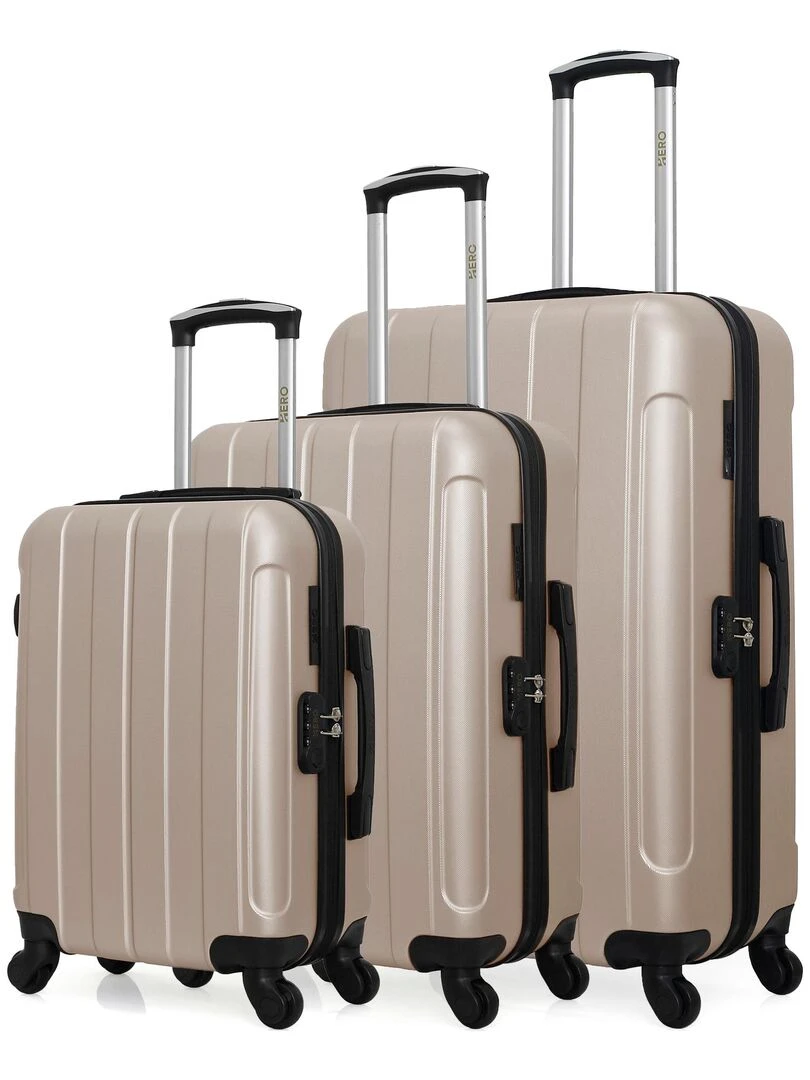 Set de 3 valises rigides FOGO Beige