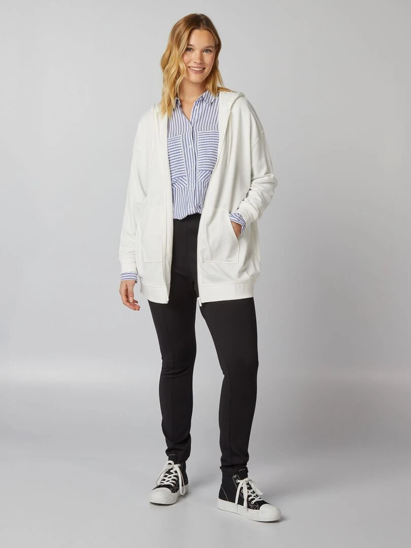 Sweat à capuche zippé Blanc