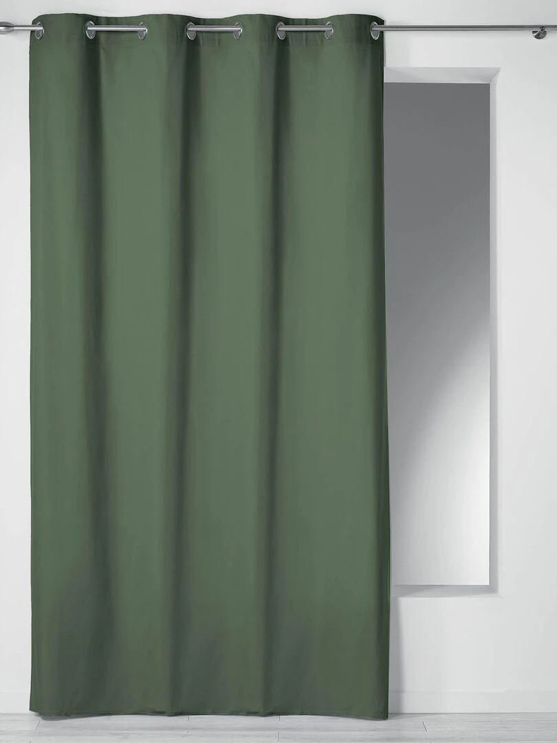 Rideau à œillets 100 % coton Panama Vert olive