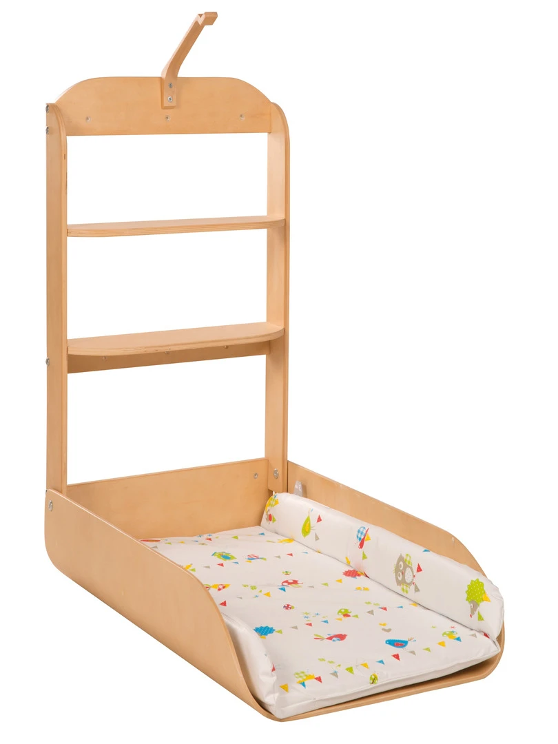 ROBA Table À Langer Murale + Matelas À Langer "waldhochzeit" Naturel Marron