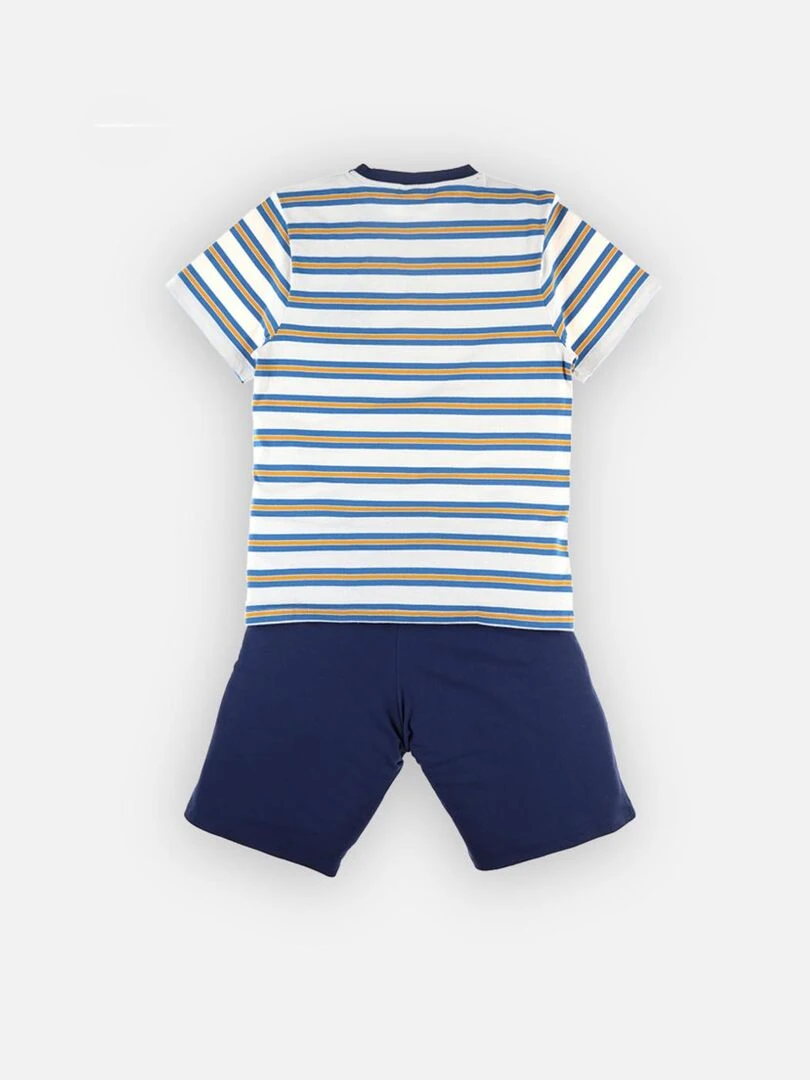 Pyjama 2 pièces papa gris/bleu Noukie's Bleu