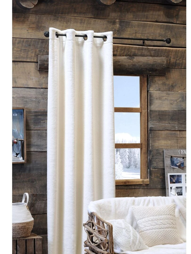 Rideau cocooning en imitation fourrure Blanc