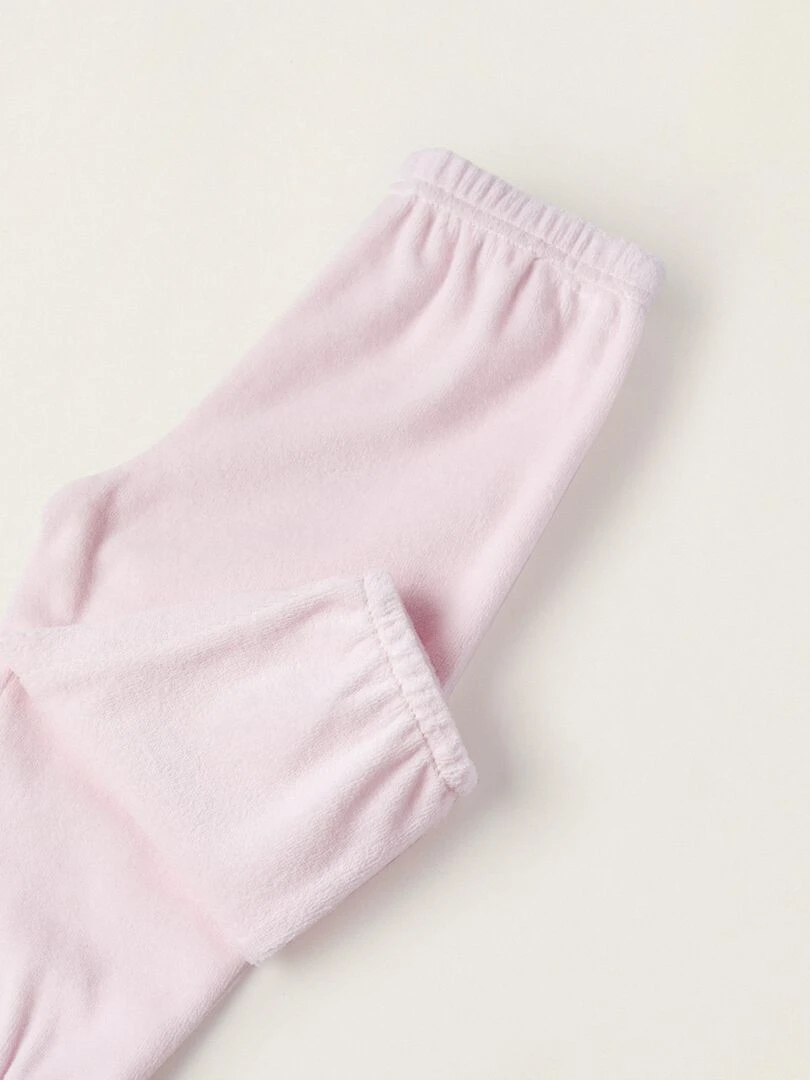 Pyjama en velours pour bébé fille 'Dear Dad'  LITTLE LOVE NOTES   Rose clair