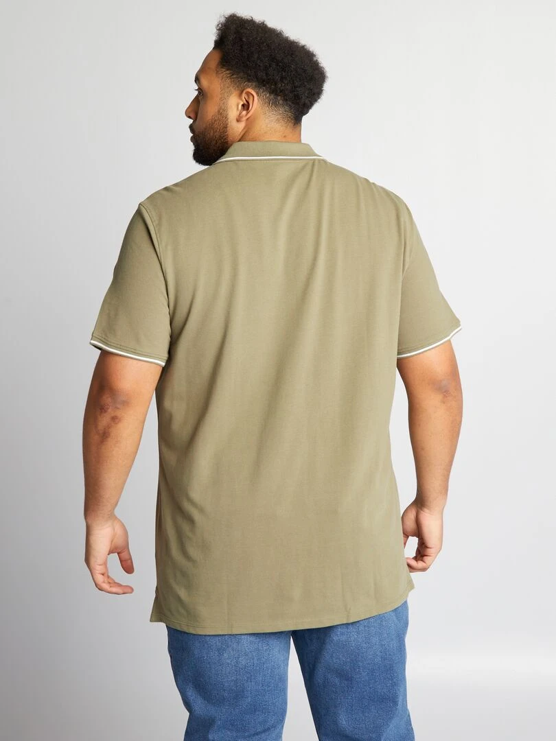 Polo en coton à contrastes   Vert