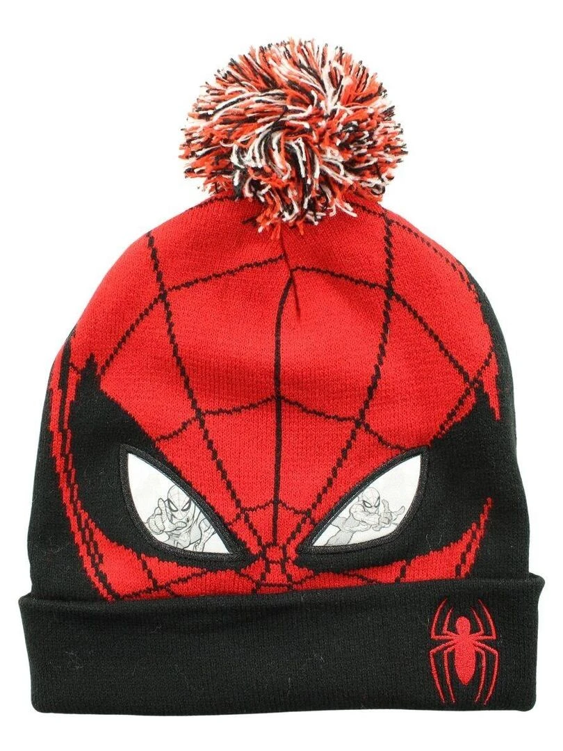 Disney Bonnet garçon imprimé Spiderman Rouge