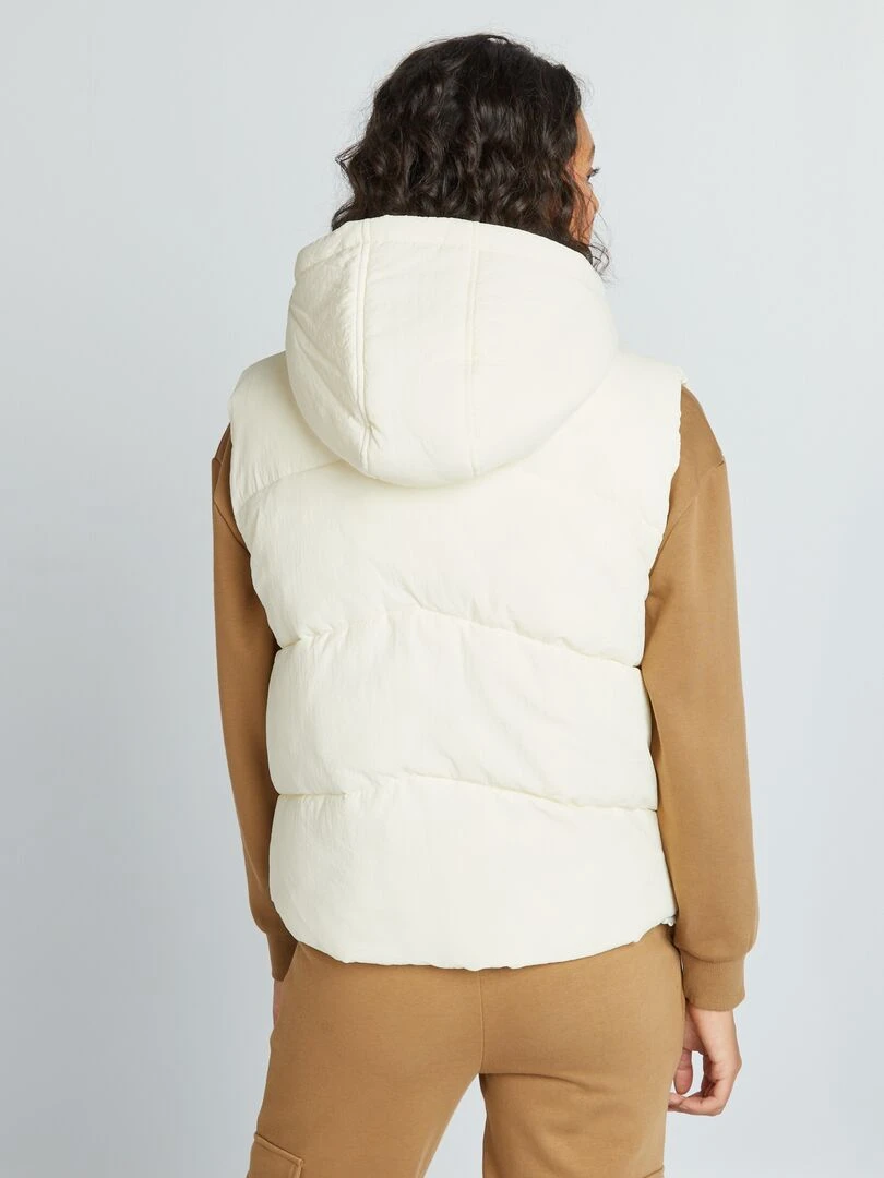 Doudoune matelassée sans manches   Ecru