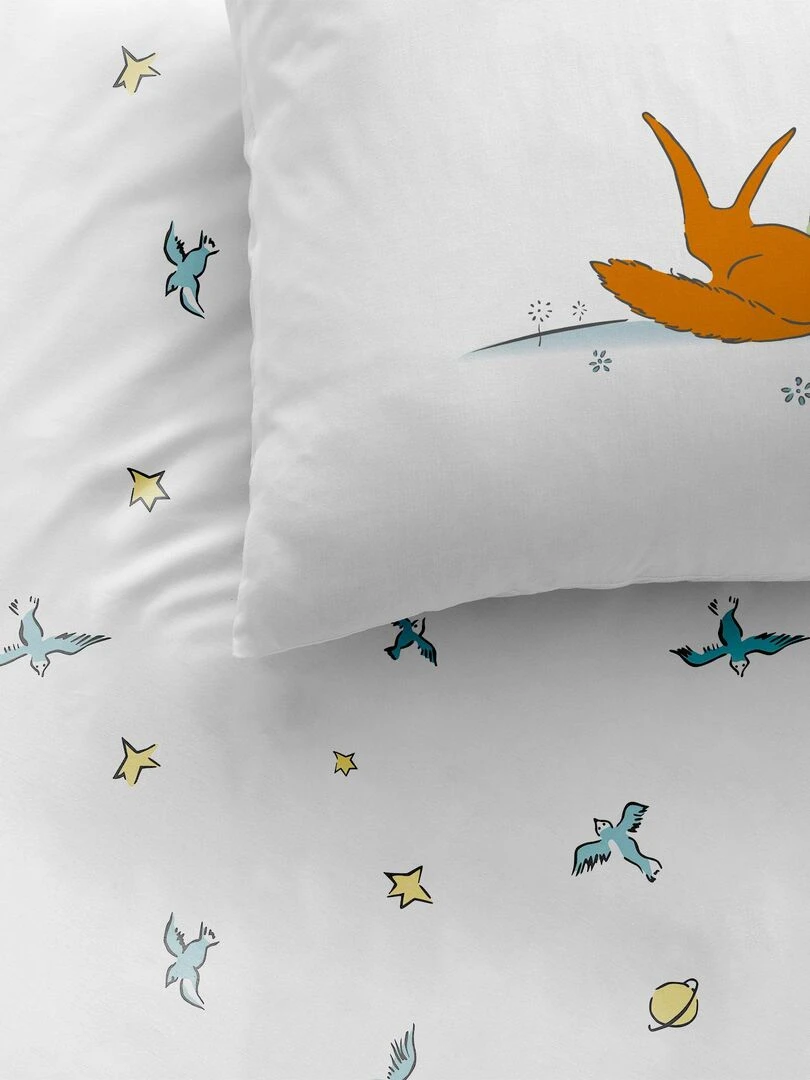 Parure de lit imprimée 100% coton LE PETIT PRINCE BIRDS Blanc