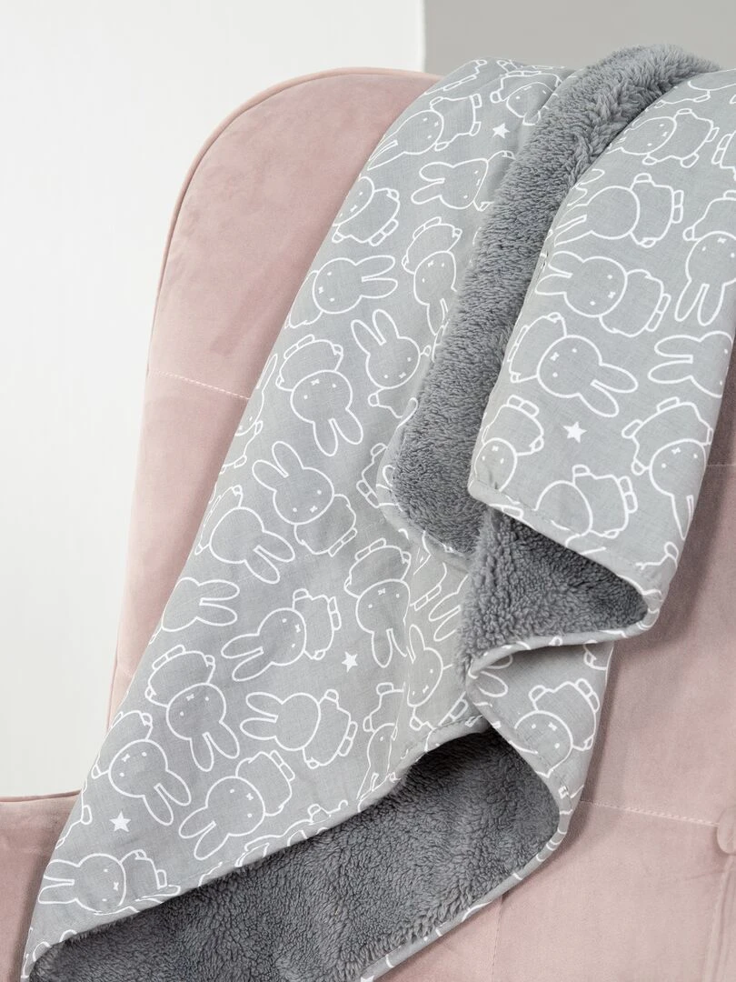 ROBA Couverture de Bébé "miffy®"   80 x 80 cm   Gris / Blanc   Gris