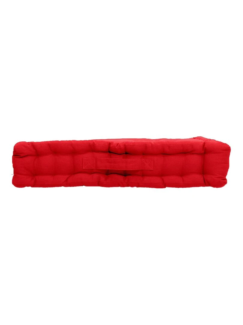 Coussin de sol uni en pur coton Rouge