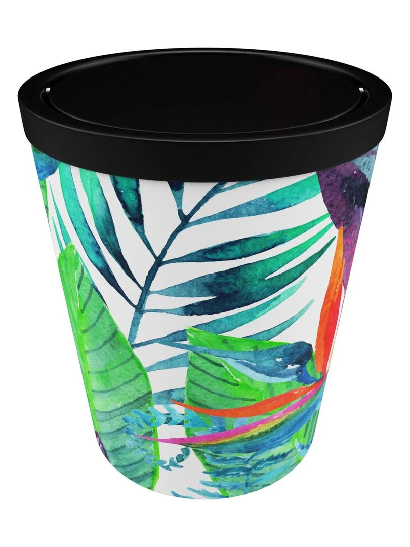 Poubelle jungle avec couvercle pivotant   Noir