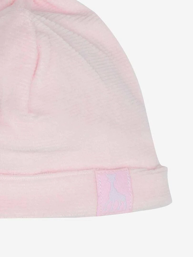 Bonnet naissance en velours bébé Trois Kilos Sept   Rose