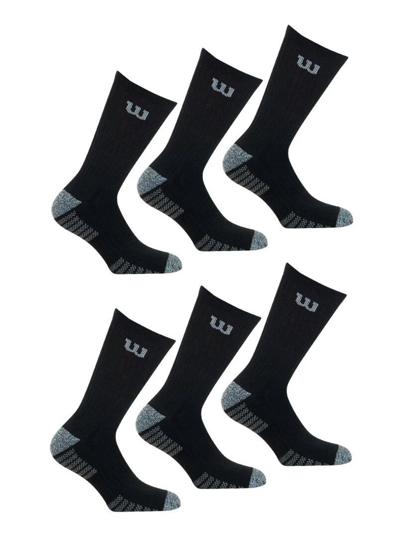 LOT DE 6 PAIRES DE CHAUSSETTES WILSON NOIR Noir