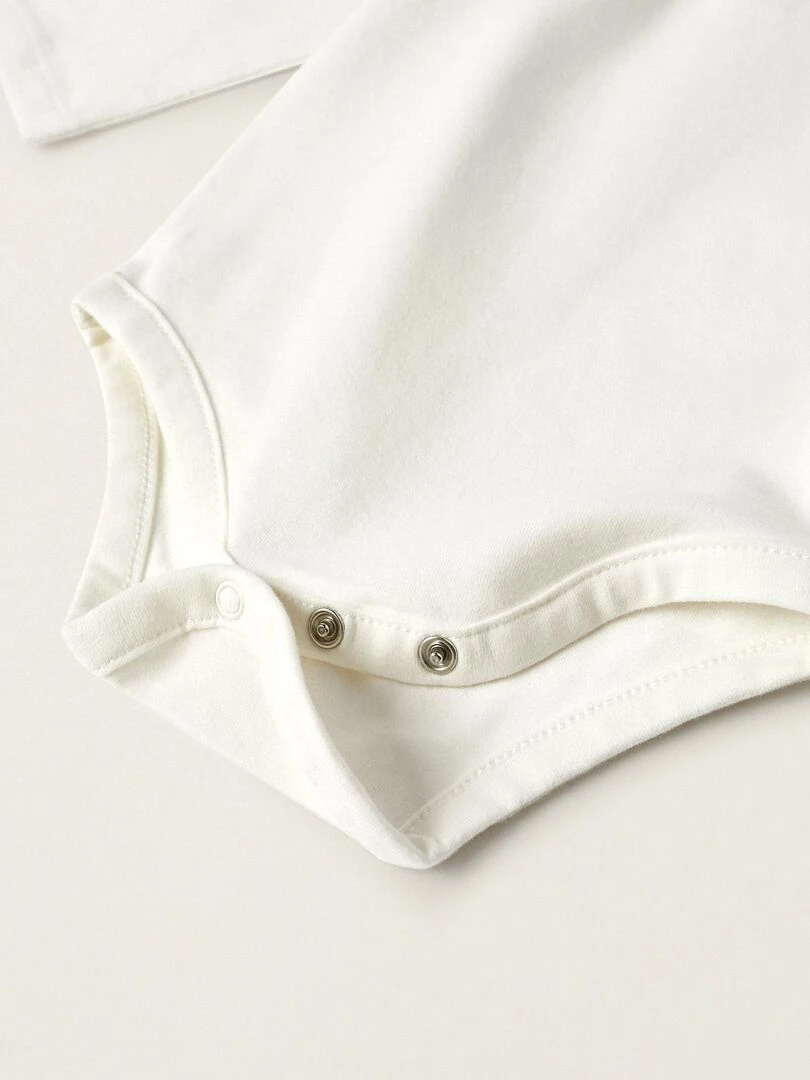 Pack 2 Bodies en coton pour Nouveau né manches longues ATLANTIC COMPANY   Blanc