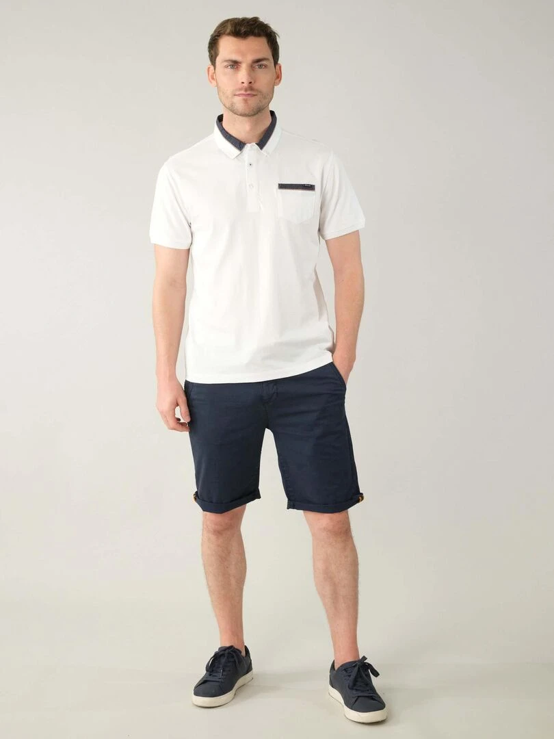 Polo uni pour homme 'Deeluxe' Blanc