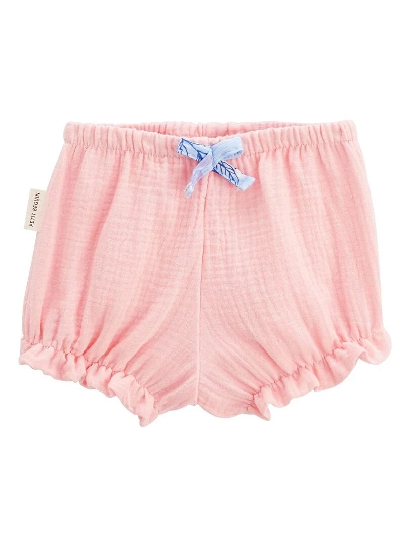 Lot de 2 bloomers bébé en gaze de coton Bella Chica   Bleu