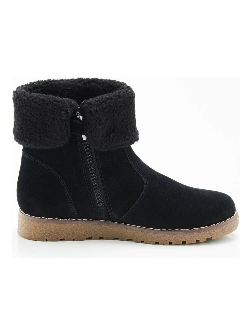 Boots fourrées à porter col relevé ou retourné Thermolactyl Damart Noir