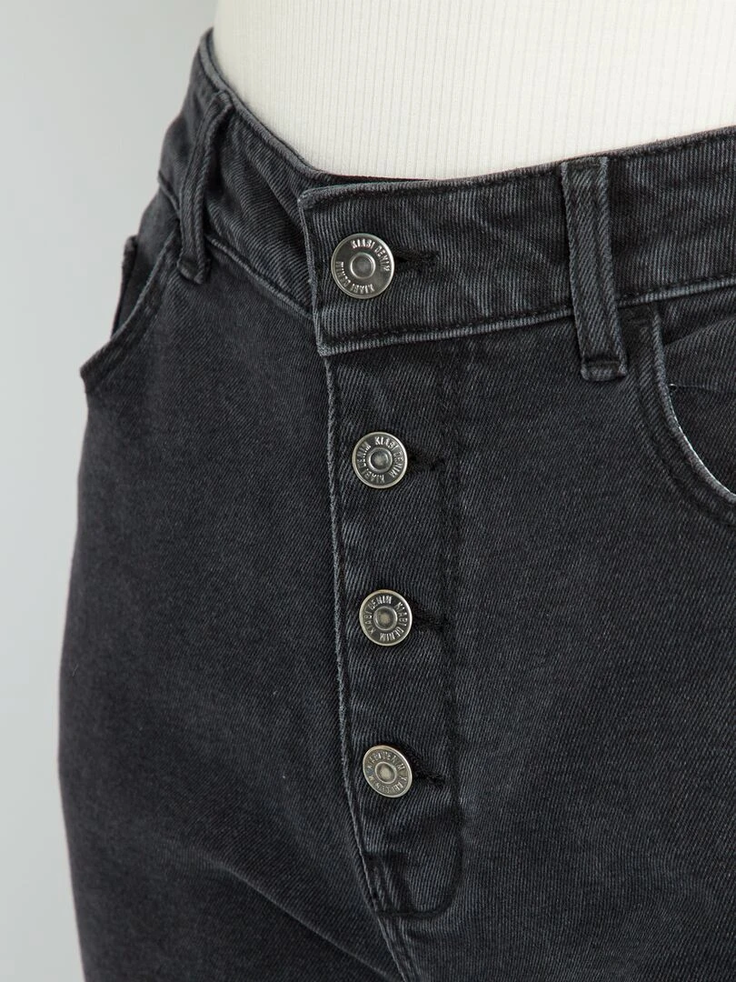 Jean mom à taille très haute   L32   Noir