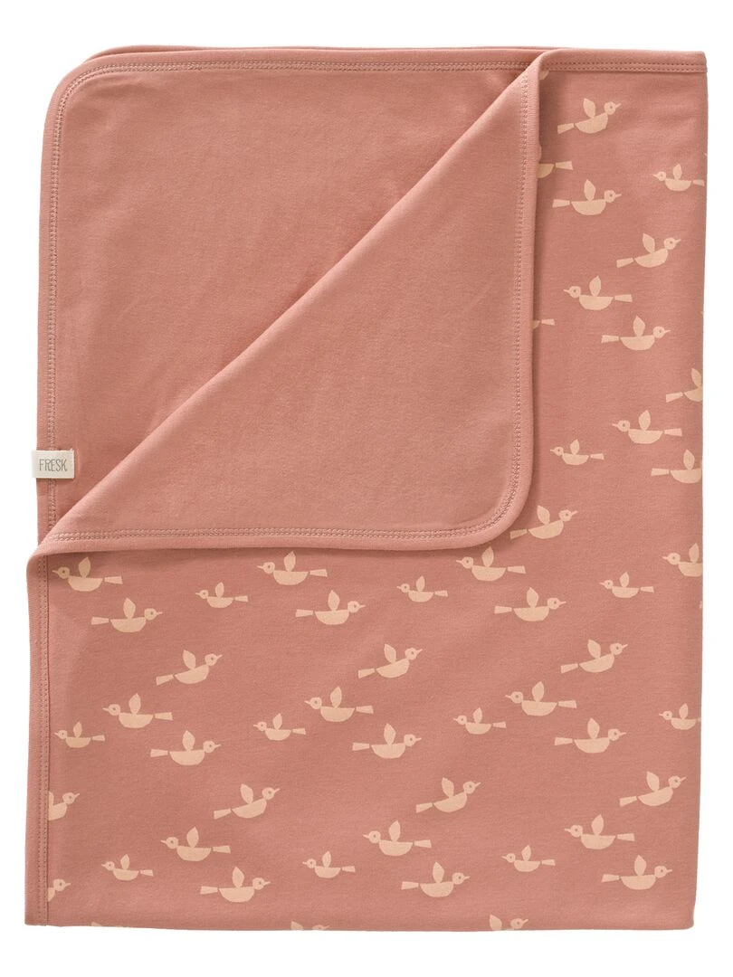 Couverture bébé en coton Oiseau (80 x 100 cm) Rose