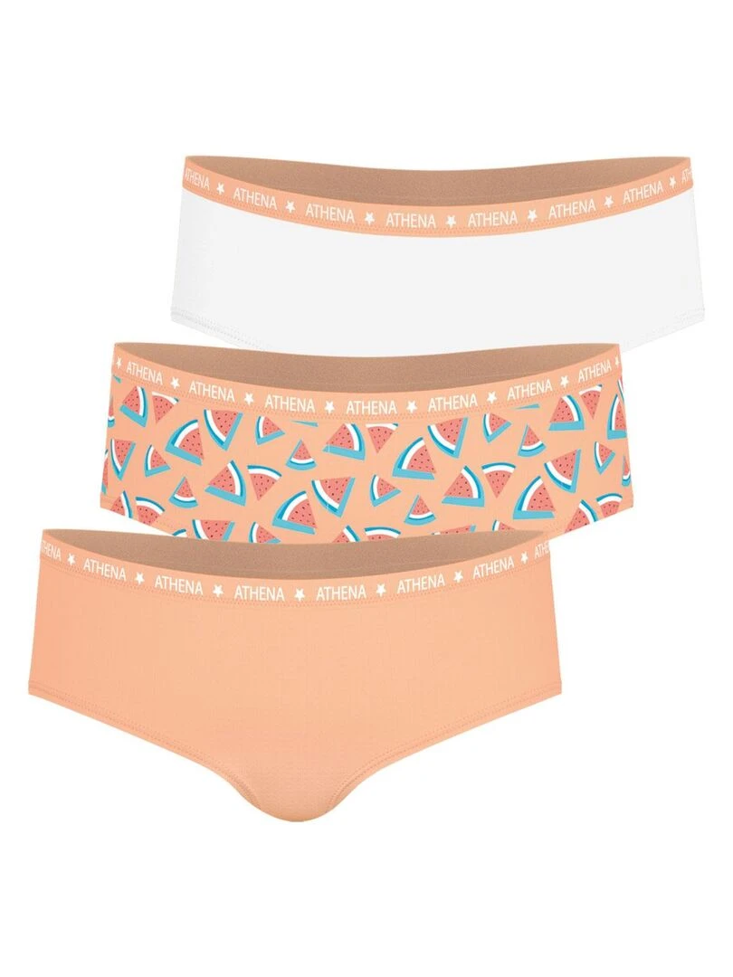 Lot de 3 boxers fille Ecopack Girl Mode Fille Blanc Rose