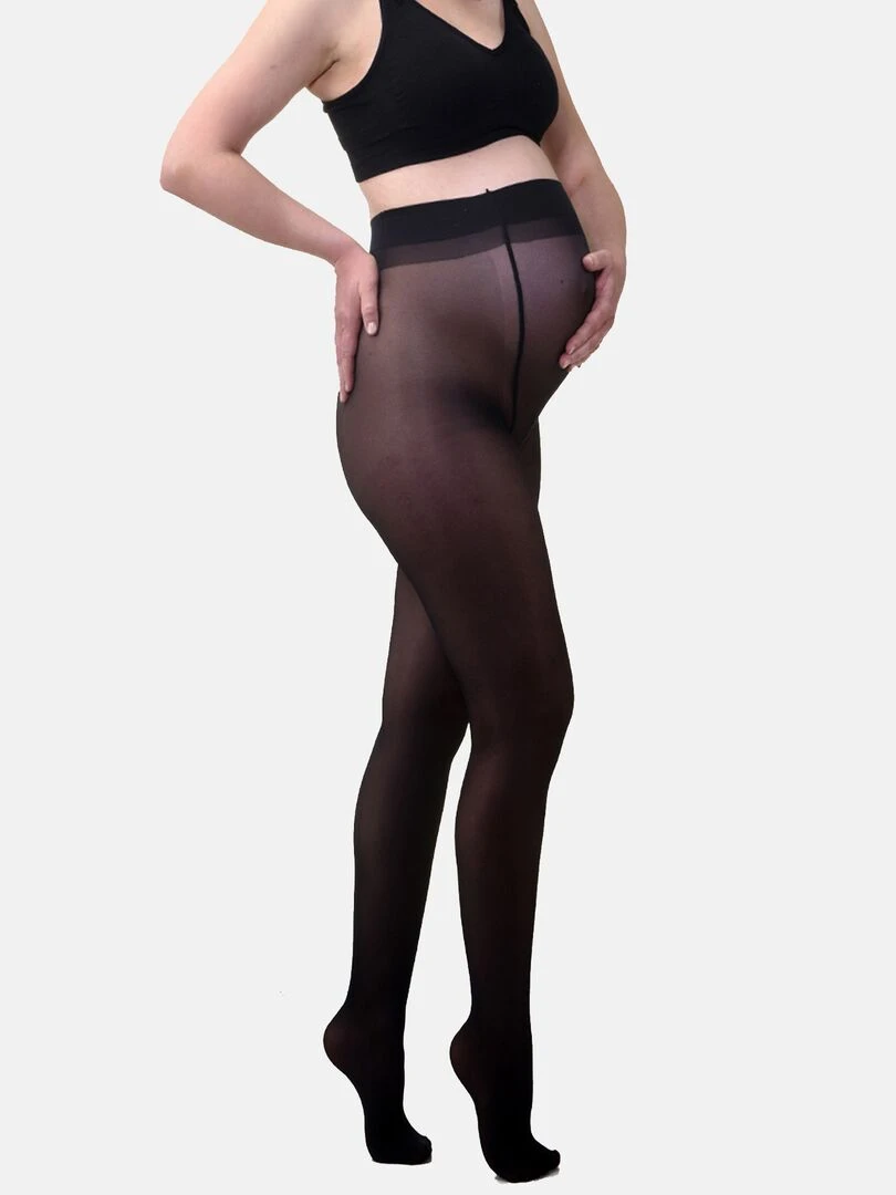Collants de grossesse transparant confortables 20den (Mamsy) Noir