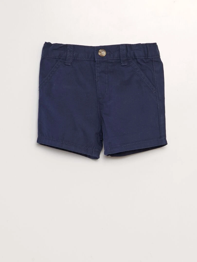 Short chino en twill Bleu foncé