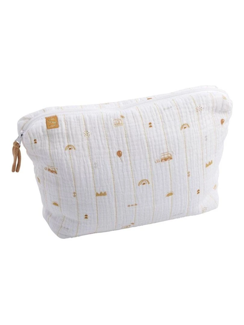 Trousse de toilette et carré éponge en coton SAUTHON Blanc