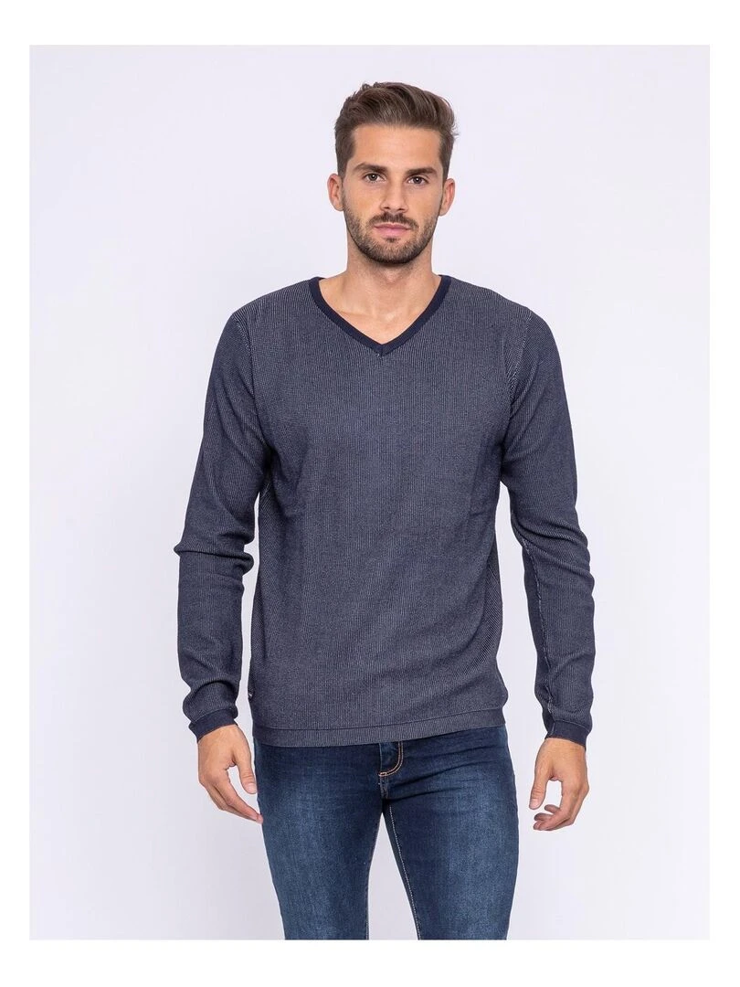 Pull col V LECHEDEK Bleu marine