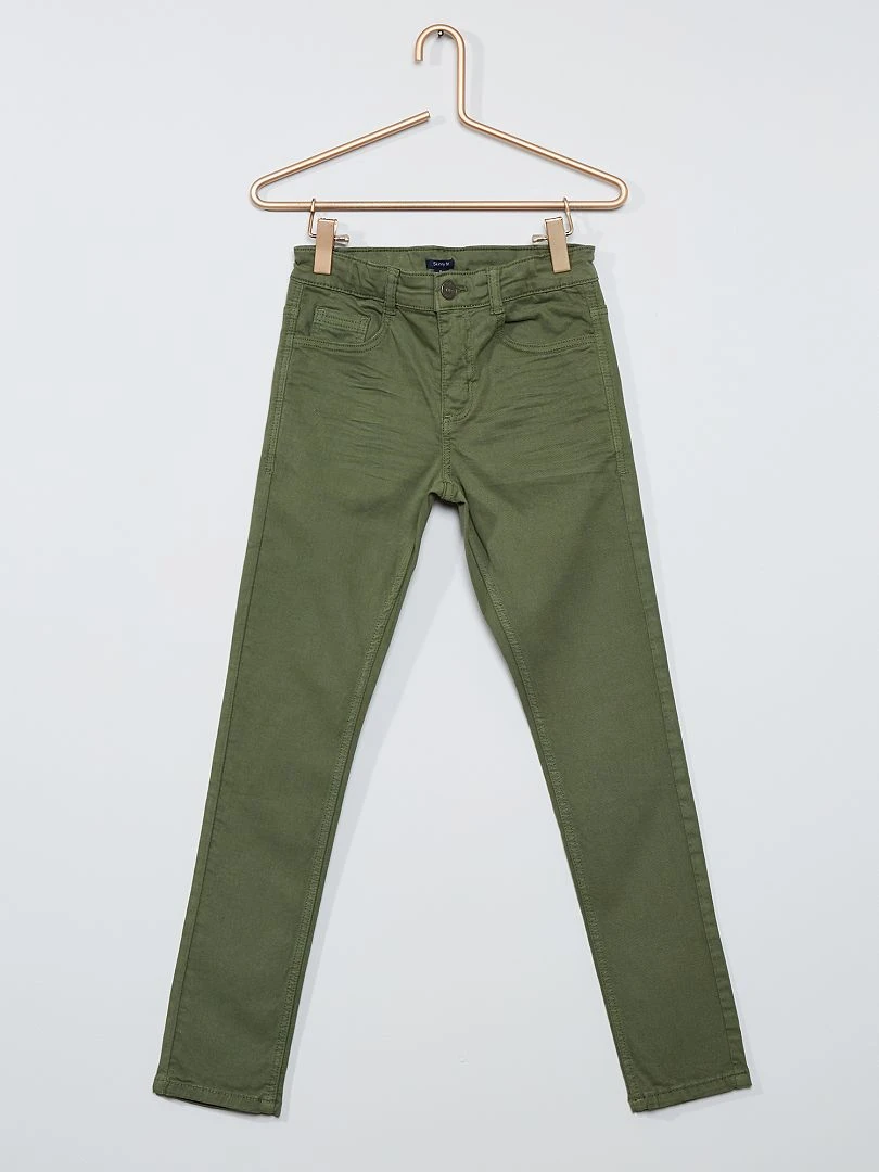 Jean skinny à 5 poches   vert foncé