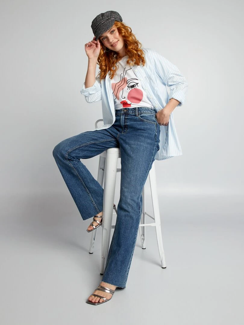 Chemise oversize en popeline Bleu