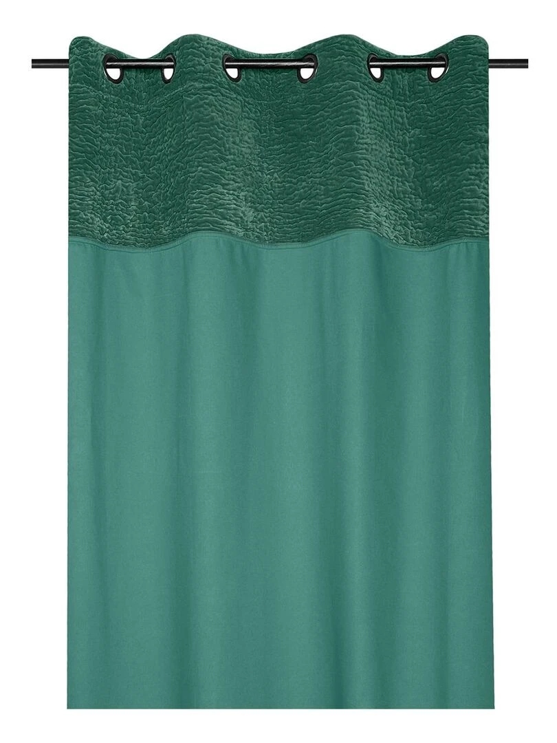 Rideau bi matière parement velours Vert foncé