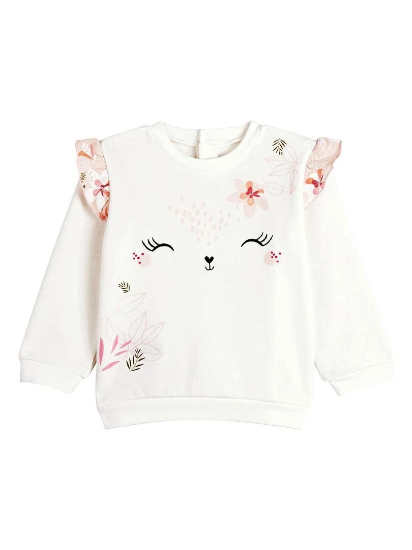 Sweat shirt bébé en molleton Kalaoupe Ecru